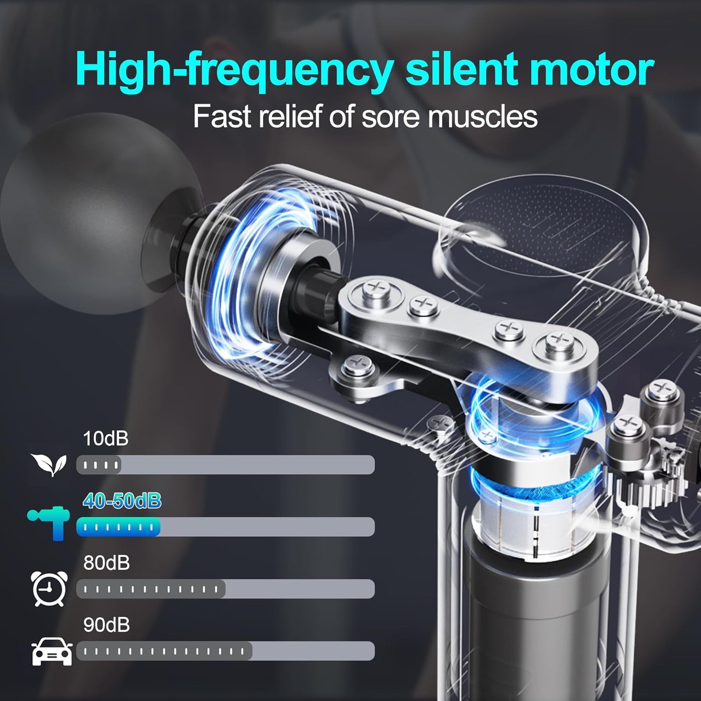 Mini Massage Gun,Deep Tissue Muscle Massage Gun,Compact Sports Massager for Relieving Muscle Soreness after Exercise with 4 Massage Heads 6 Speeds for Office Gifts Women Men Gifts(Black)